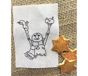 Stickdatei - Schneemann Alphabet Buchstabe V